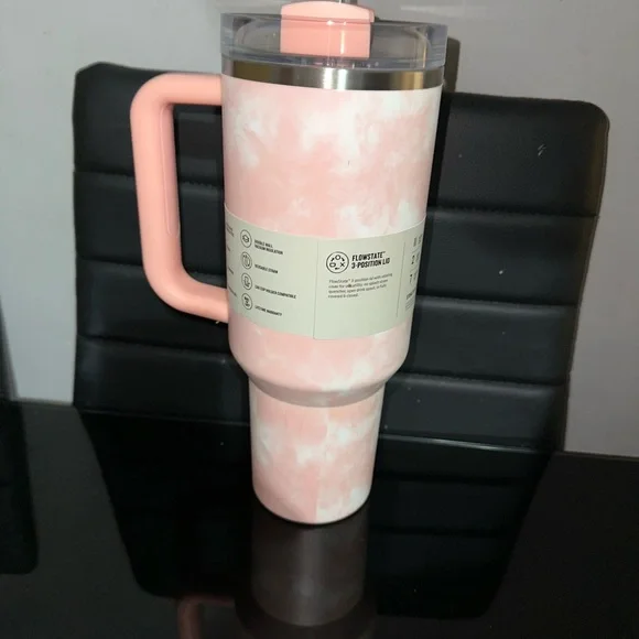 Stanley 40oz Stainless Steel H2.0 FlowState Quencher Tumbler- Peach Tie … - Picture 3 of 6
